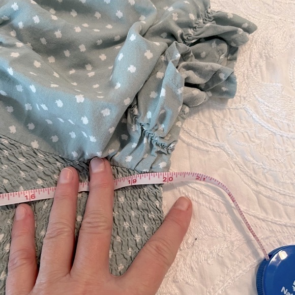 AUW Summer Mini Dress with ruching, puffy sleeves size 1X - Picture 5 of 5